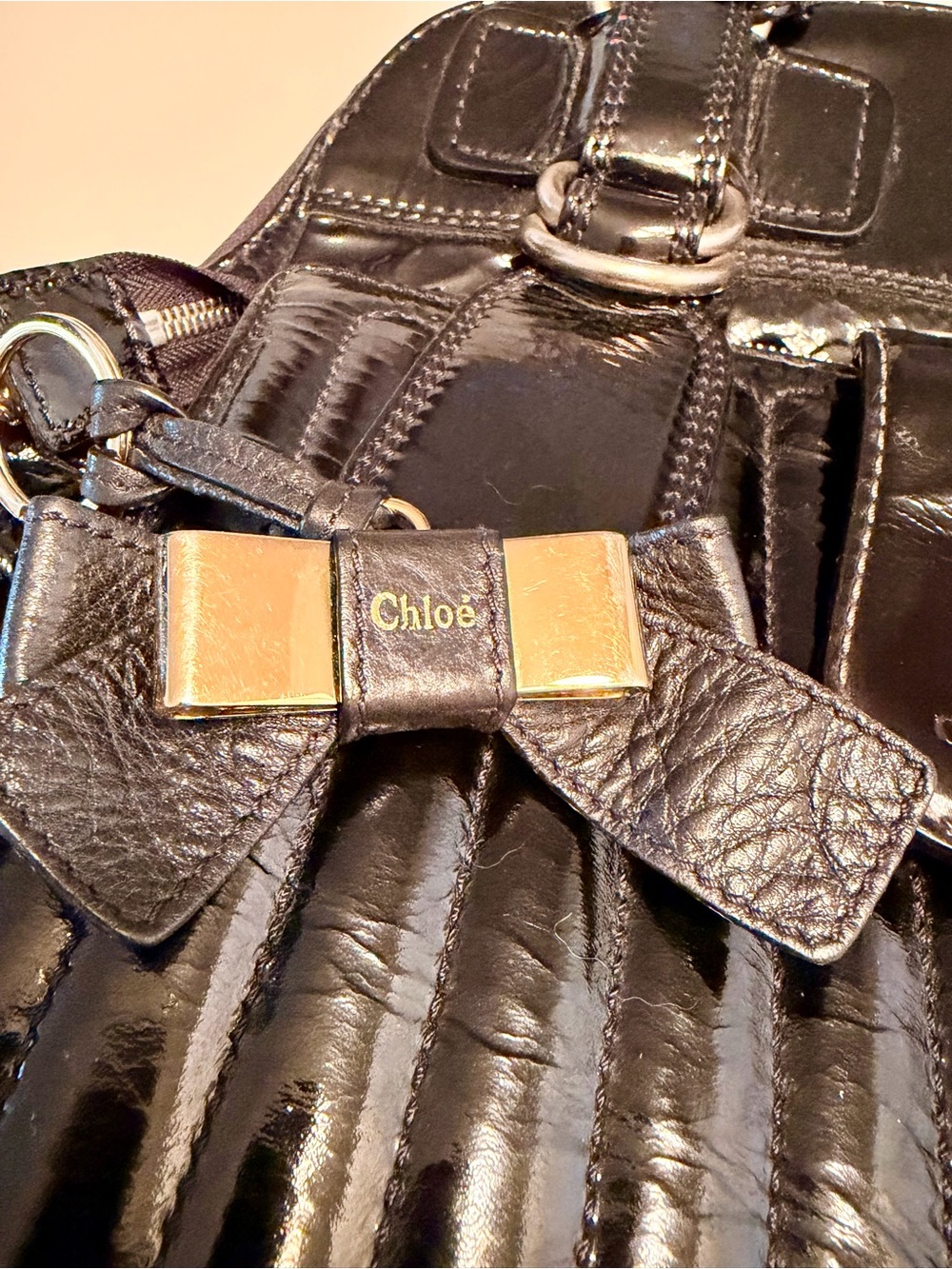 Chloe Patent Leather Top Handle Bag - Picture 4 of 11